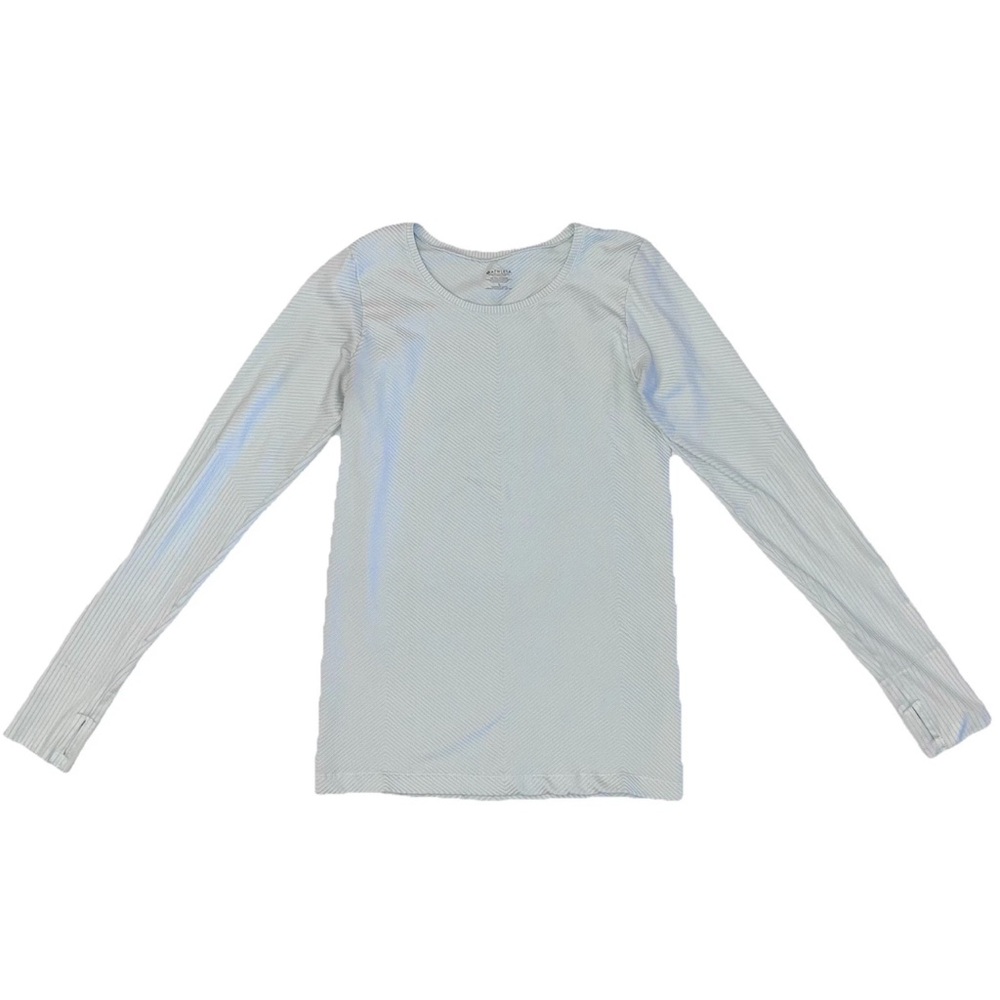 Athleta Womens Ribbed Fitted Long Sleeve Top Shirt Sz L